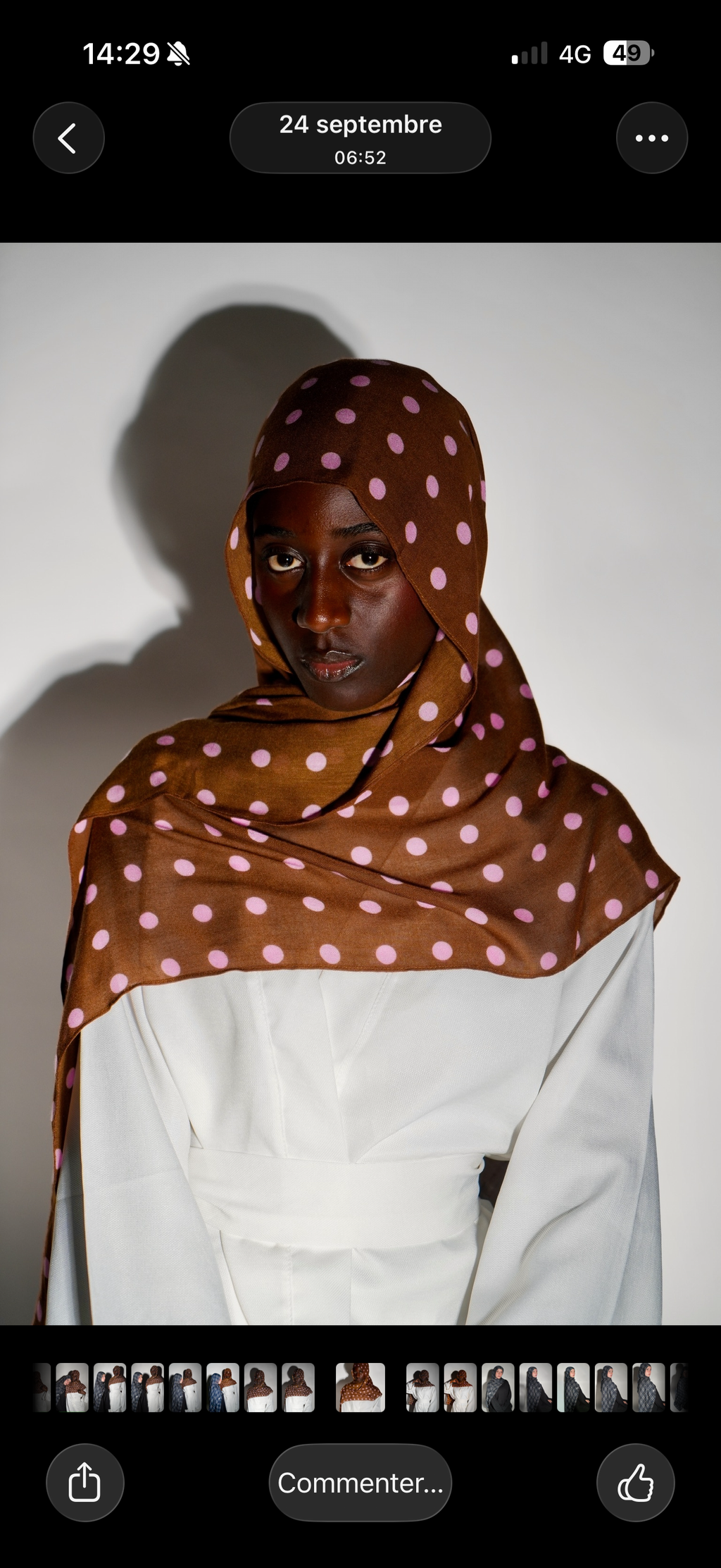 Modal Marron à pois rose